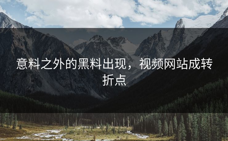 意料之外的黑料出现，视频网站成转折点