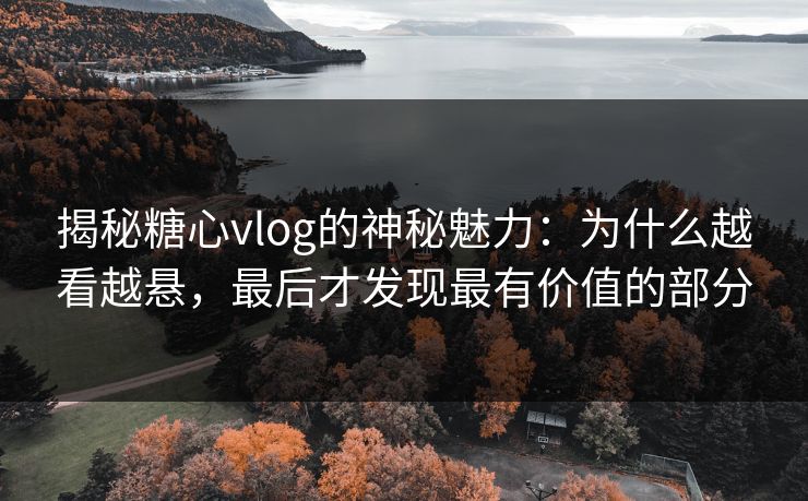 揭秘糖心vlog的神秘魅力：为什么越看越悬，最后才发现最有价值的部分