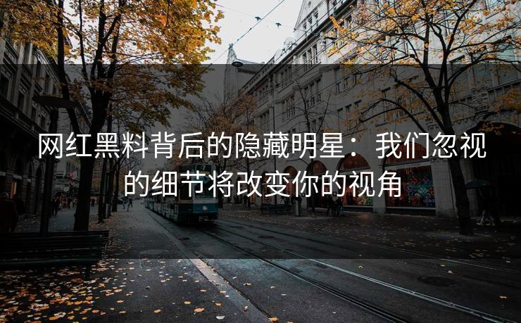 网红黑料背后的隐藏明星：我们忽视的细节将改变你的视角