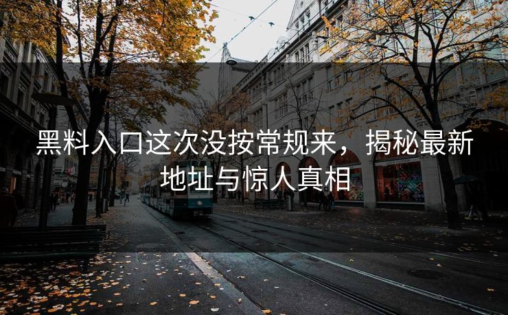 黑料入口这次没按常规来，揭秘最新地址与惊人真相
